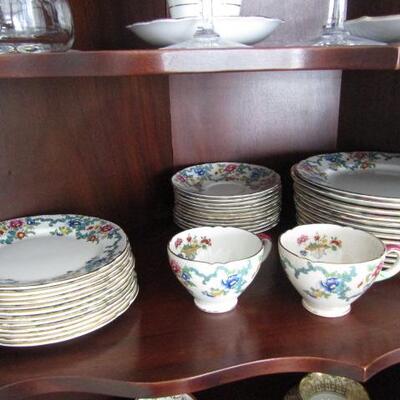 Royal Cauldon 'Victoria' Pattern China- 12 Place Settings (Luncheon Plate, Bread Plate, Cup, & Saucer for Each)