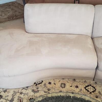 3 Piece Couch Tan Suede, Made in Italy, Includes Pillows  