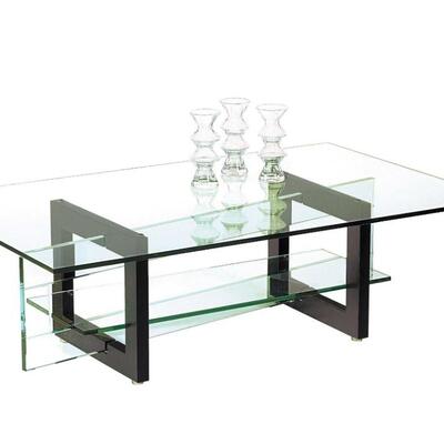 Roche Bobois Glass Dinning Table with 6 Chairs and Black Roche Bobois Buffet