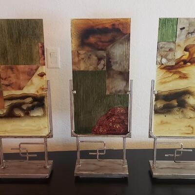 3 Glass Piece Italian Artwork