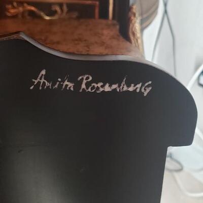 Anita Rosenburg Signed Wood Small Table