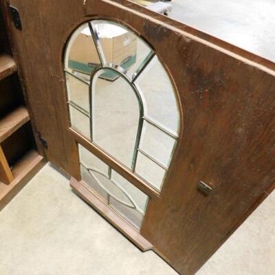 Hand Crafted Wall Display Cabinet with Decorative Glass Front