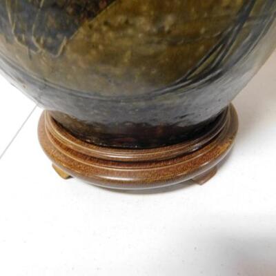 Large Hand Crafted Pottery Jar Lamp 
