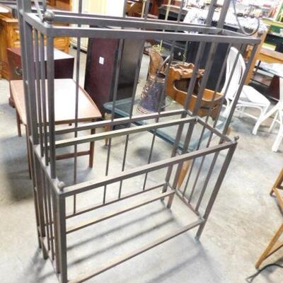 Metal Frame Baker's Rack with Glass Shelves 