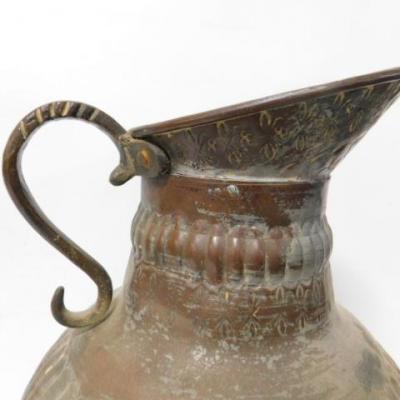 Large Vintage Brass Water Pitcher