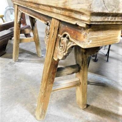 Antique A-Frame and Flat Beam Decorative Sitting Bench- 50 3/4