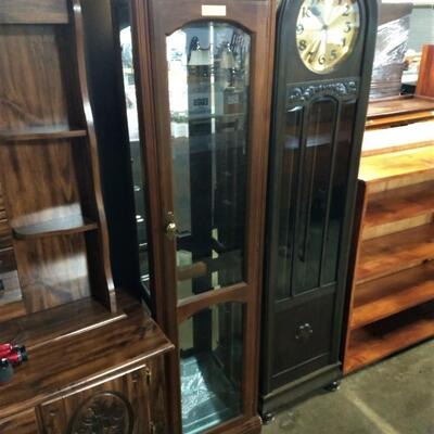 Contemporary Solid Wood Lighted Curio Cabinet 