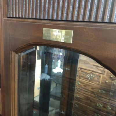 Contemporary Solid Wood Lighted Curio Cabinet 