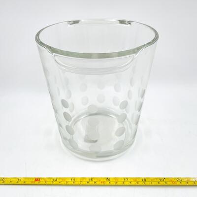 MIKASA â€œCHEERSâ€ GLASS ICE BUCKET & METAL SCOOP
