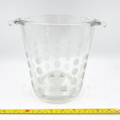MIKASA â€œCHEERSâ€ GLASS ICE BUCKET & METAL SCOOP