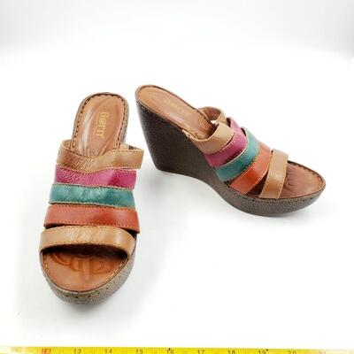 BORN LEATHER WEDGE SANDLES WITH BOX SIZE 9M