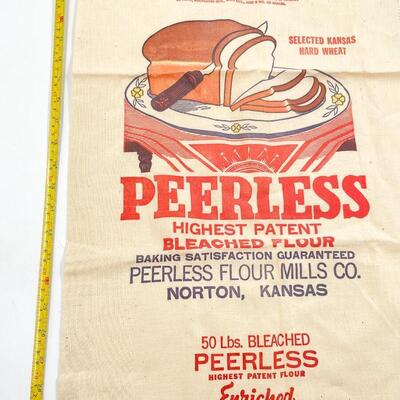 VINTAGE â€œPEERLESSâ€ FLOUR SACK - NORTON, KANSAS