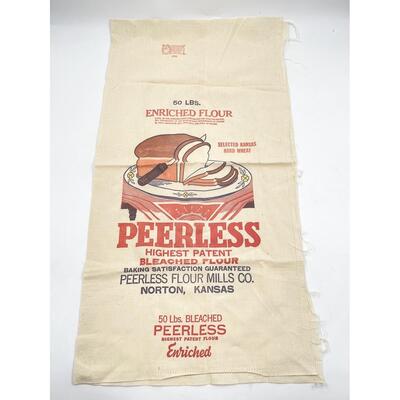 VINTAGE â€œPEERLESSâ€ FLOUR SACK - NORTON, KANSAS