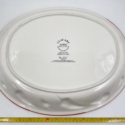 CLAY ART â€œLA MESAâ€ HAND-PAINTED STONELITE 18â€ PEPPER PLATTER