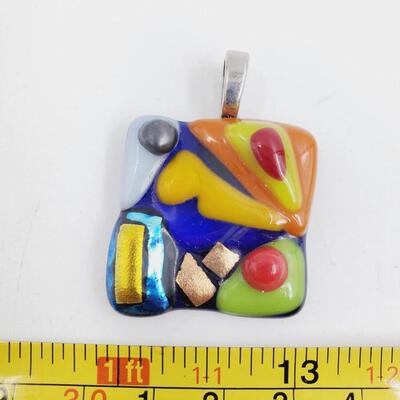 SMALL GLASS COLORFUL PENDANT 