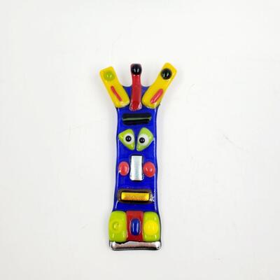 GLASS GEOMETRICAL FACE BROOCH/PIN