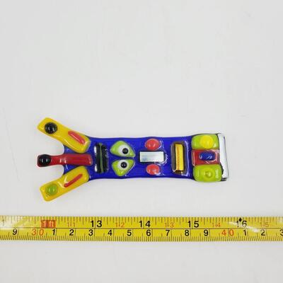GLASS GEOMETRICAL FACE BROOCH/PIN