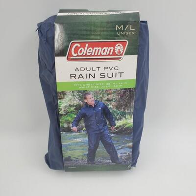 ADULT PVC M/L UNISEX RAIN SUIT NEW IN PACKAGE 