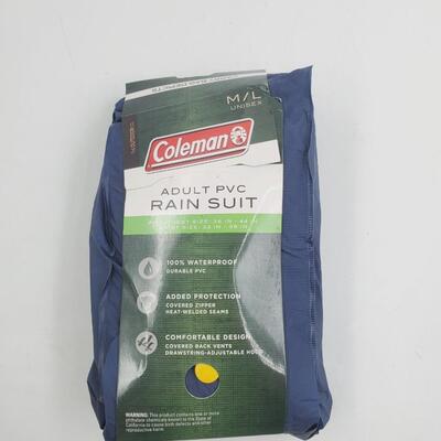 ADULT PVC M/L UNISEX RAIN SUIT NEW IN PACKAGE 
