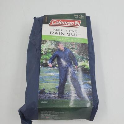 ADULT PVC M/L UNISEX RAIN SUIT NEW IN PACKAGE 
