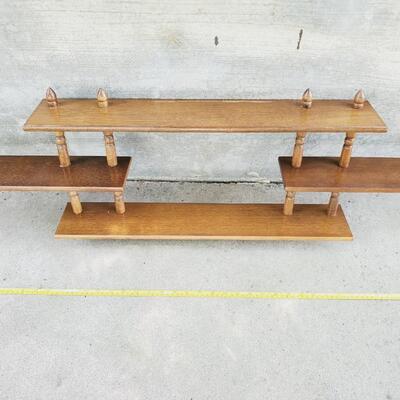 3 TIERED WOODEN SHELVES SET OF 2