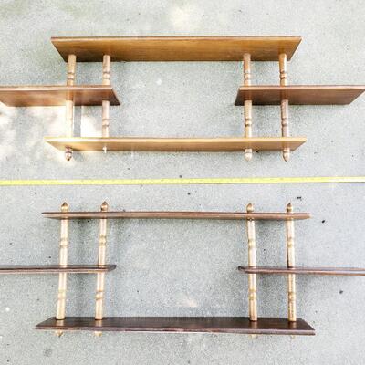 3 TIERED WOODEN SHELVES SET OF 2