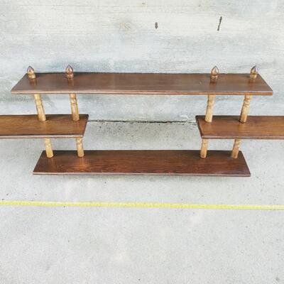 3 TIERED WOODEN SHELVES SET OF 2
