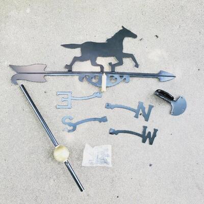 BLACK AND GOLD HORSE WEATHER VANE