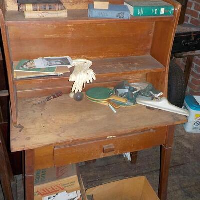 Vintage Book Case and desk design, solid wood.