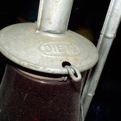 "Vintage Dietz  Red Hurricane emergency lamp".