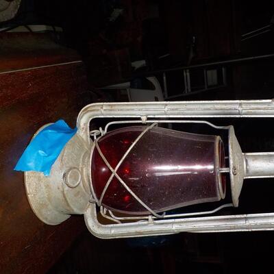 "Vintage Dietz  Red Hurricane emergency lamp".