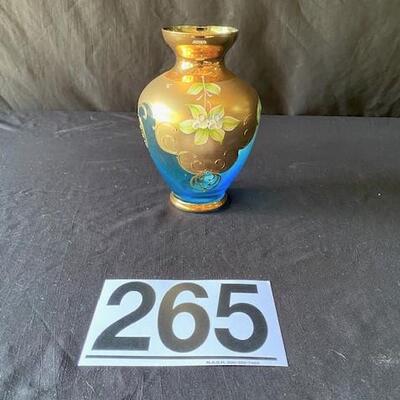 LOT#M265: Hand Painted Bohemian Vase