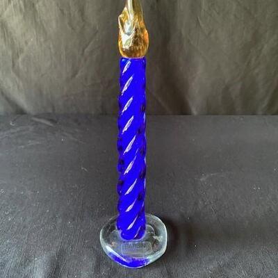 LOT#M268: Heavy Art Glass Candle with Murano Label