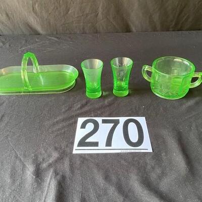 LOT#M270: Vaseline Glass Lot #1