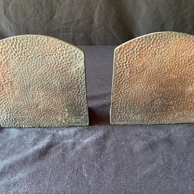 LOT#M273: Pair of Bronze Tall Ship Bookends by Bron Met