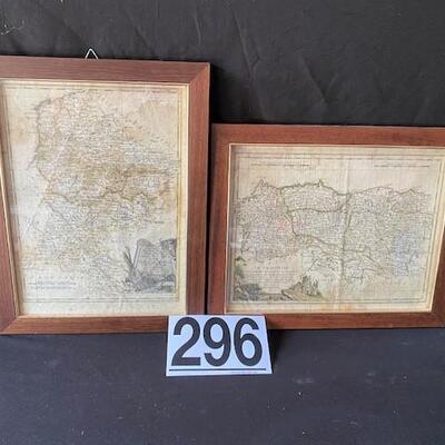 LOT#M296: Pair Antique Italian Maps
