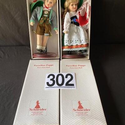 LOT#R302: NOS Schneider Porcelain Dolls
