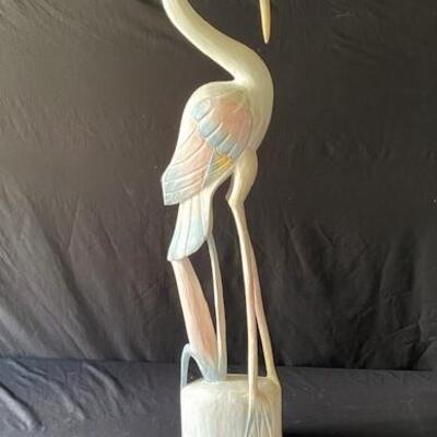 LOT#U327: Wooden Seabird Statue