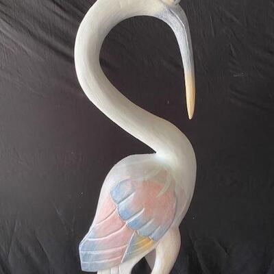 LOT#U327: Wooden Seabird Statue