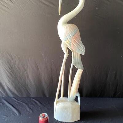 LOT#U327: Wooden Seabird Statue