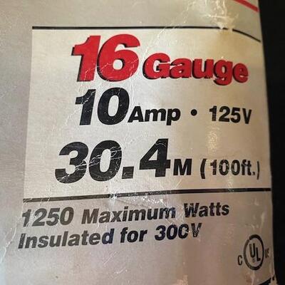 LOT#U345: 16gauge 100' NOS Extension Cord