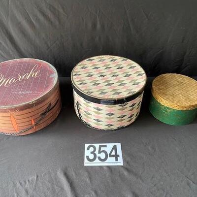 LOT#T354: Vintage Hat Box Lot