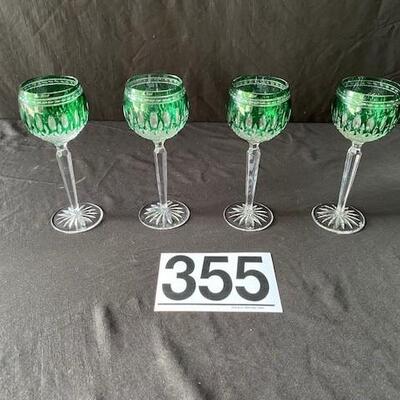LOT#C355: Waterford Cut to Clear Goblets