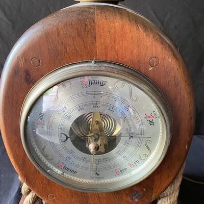 LOT#A366: Carrington Barometer Clock/ Block & Tackle Lamp