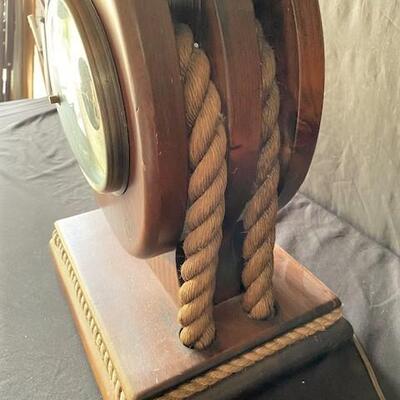 LOT#A366: Carrington Barometer Clock/ Block & Tackle Lamp