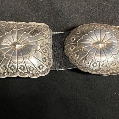LOT#R375: Ladies Marked Sterling Concho Belt