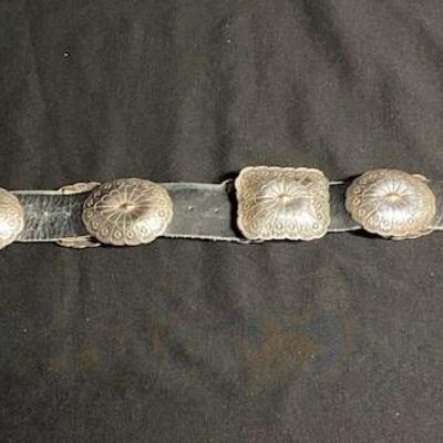 LOT#R375: Ladies Marked Sterling Concho Belt