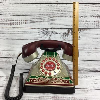 Coca-Cola Stained Glass Look Telephone 