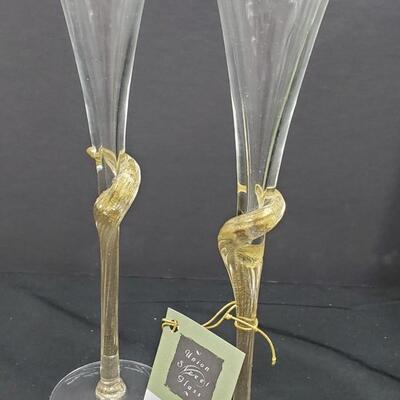 Champagne Flutes - Hand blown, Designed by Guy Flutes 