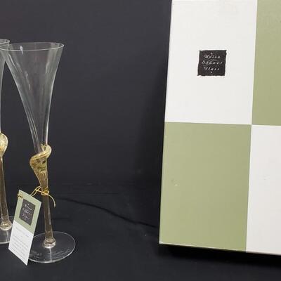 Champagne Flutes - Hand blown, Designed by Guy Flutes 